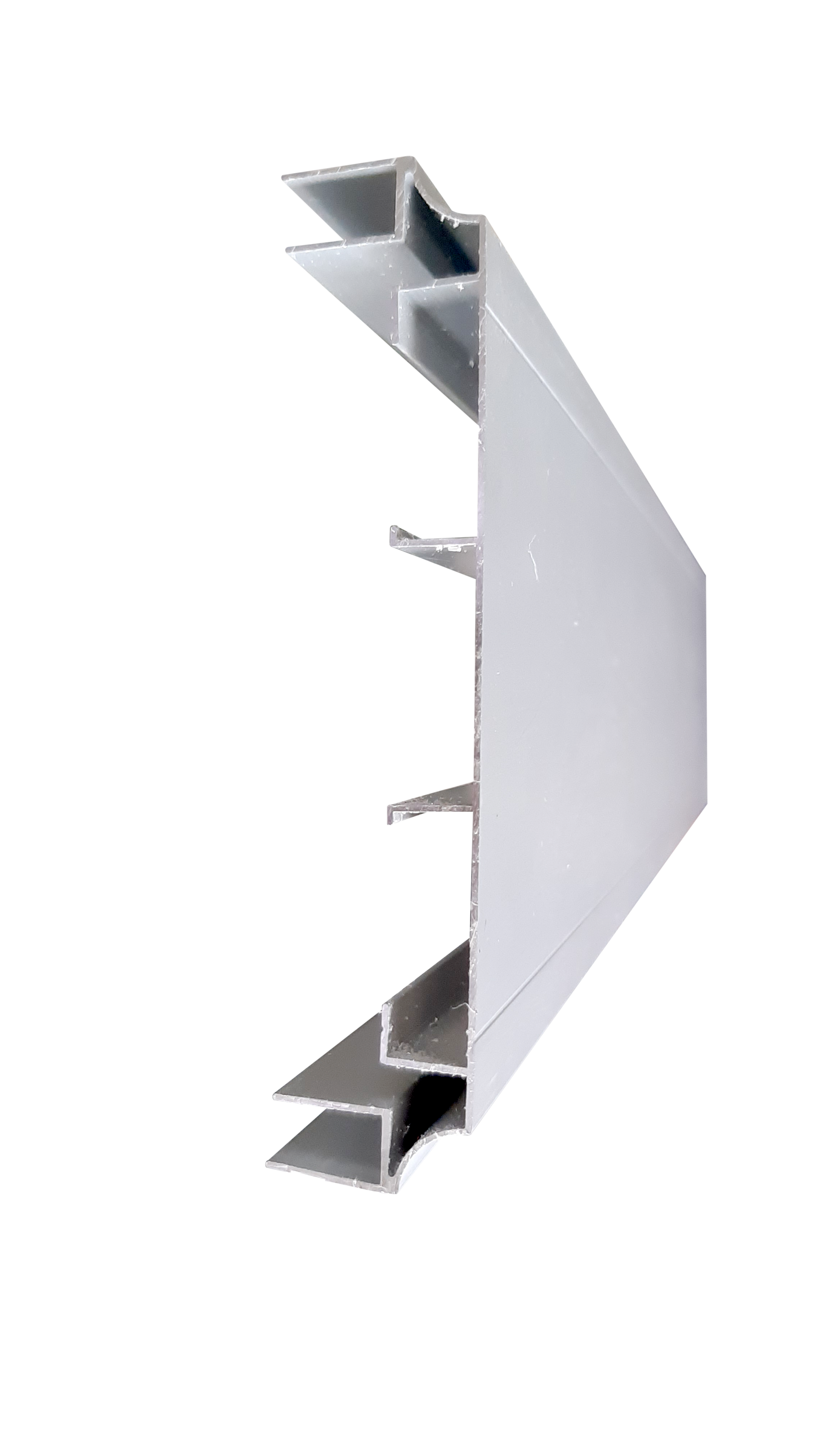 P-125 Acrylic Sliding Aluminium Profile, Anodized Silver, 3M Length, Heavy Duty, Compatible with 3-6mm Acrylic Panels, Commercial Partition & Signage Frame, Premium Sliding Track System